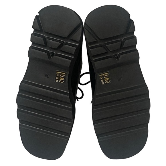 Maeve Black Patent Leather Rhys Lace Up Square Toe Loafers Size EU 38 US 8 - Picture 6 of 9